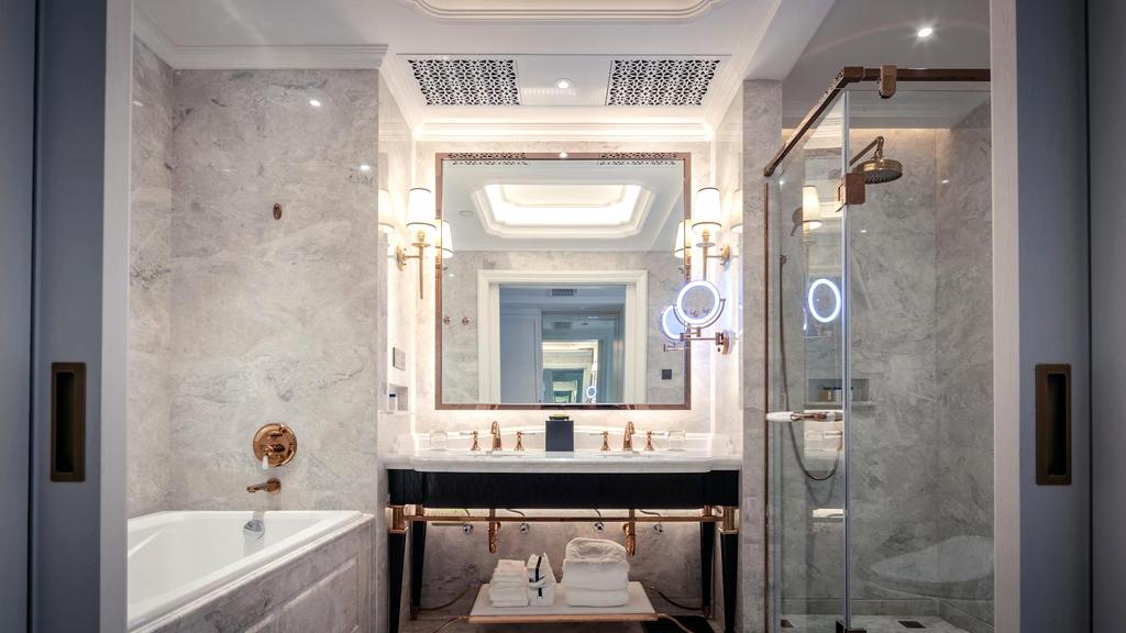 Luxury bathroom tile installation
