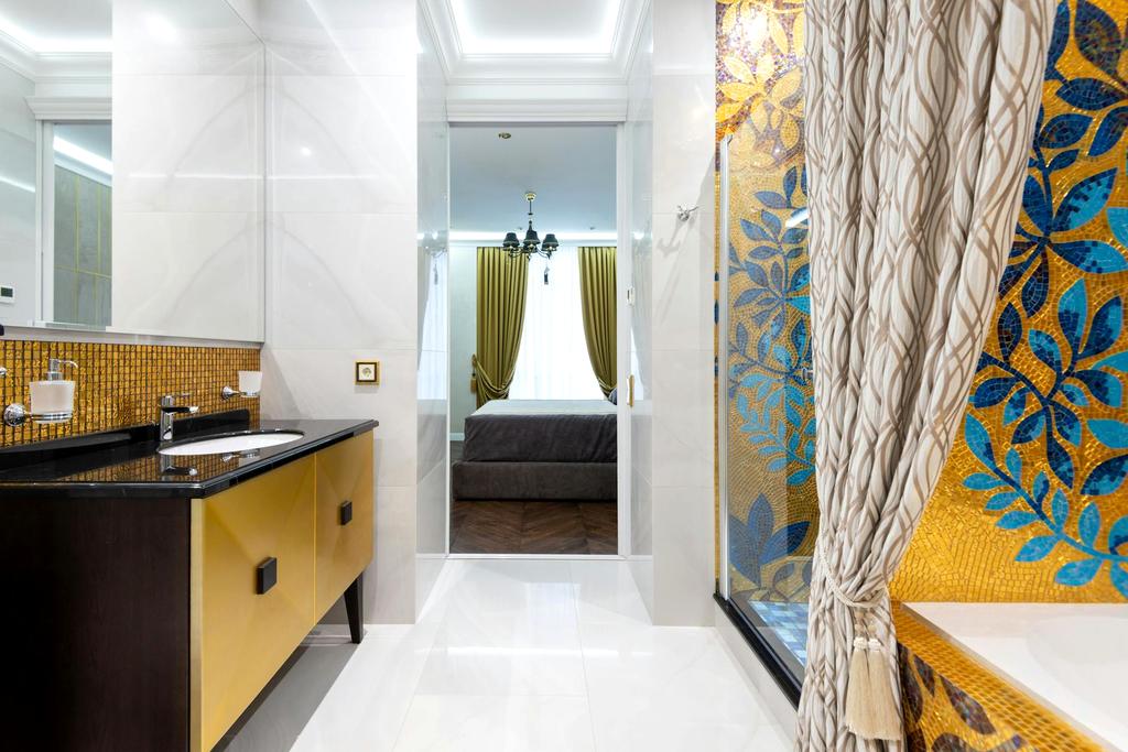 Mosaic shower tile installation